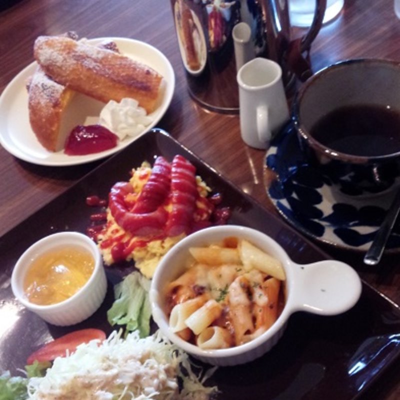 モーニング、フレンチトースト(cafe FreeBird)