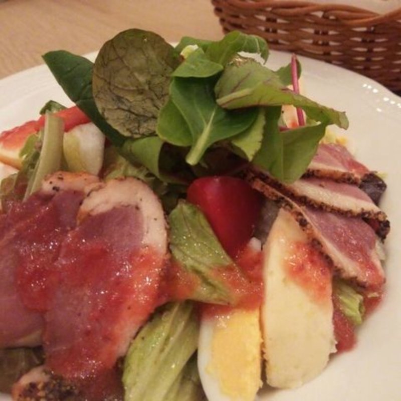 鴨と7種野菜のサラダ　 ストロベリードレッシング添え(マザーリーフ 東銀座店)