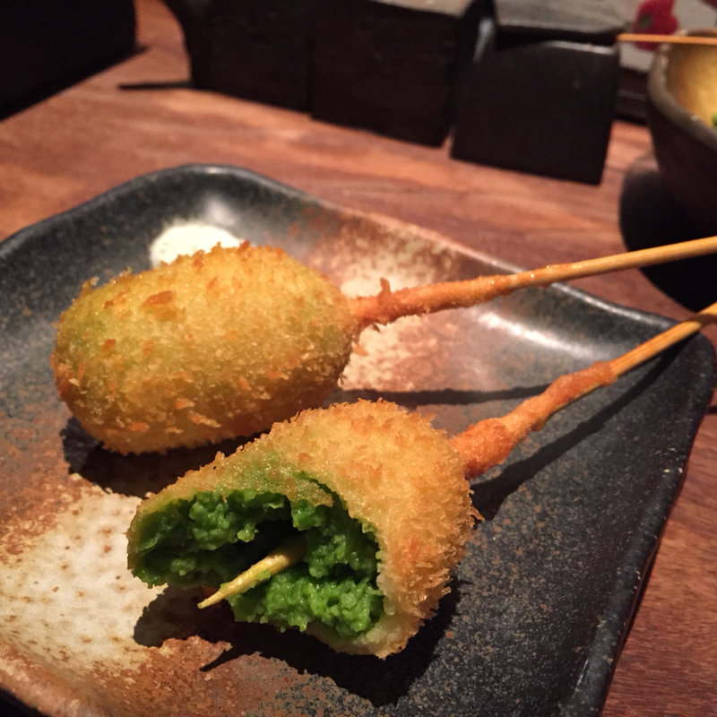 えんどう豆の揚げ串(焼とりの八兵衛 六本木ヒルズ店 )
