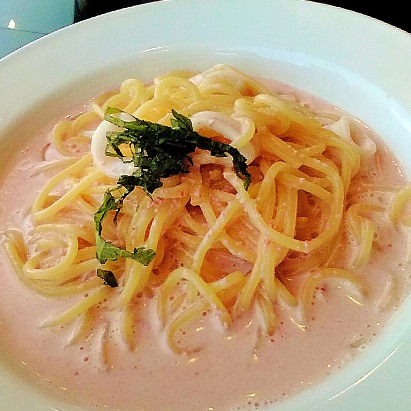 明太子とやりいかのクリームソースパスタ(伊太利亭 La Festa 東陽町店)