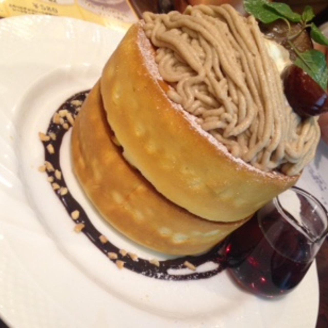 季節のスフレパンケーキ(モンブラン）(ダブル)(星乃珈琲店 阪急三番街