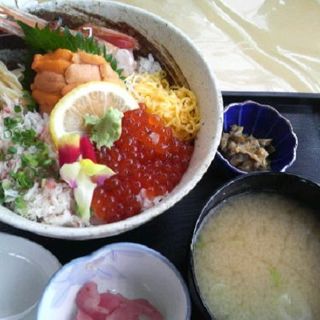 牡丹海老と三色丼(ザ・フィッシュ)