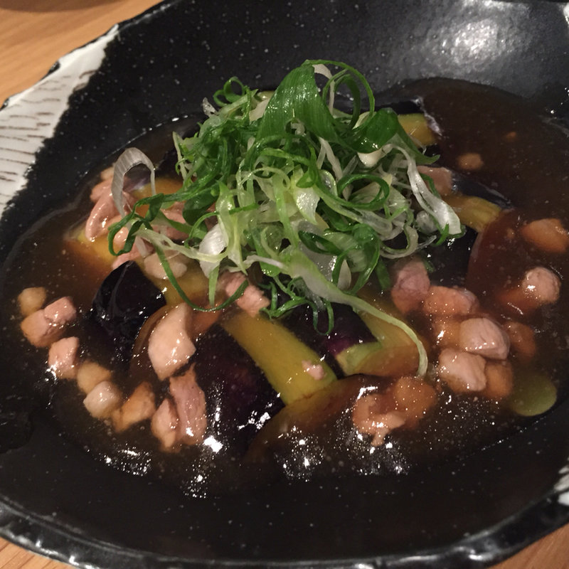 茄子の鴨そぼろあんかけ(おでんとお魚のお店　でんらく )
