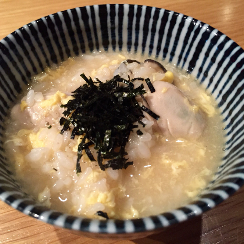 おでん出し汁の雑炊(おでんとお魚のお店　でんらく )