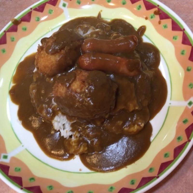 カニクリームコロッケカレー　ウインナートッピング(チェーンカネイチ 十三店 )