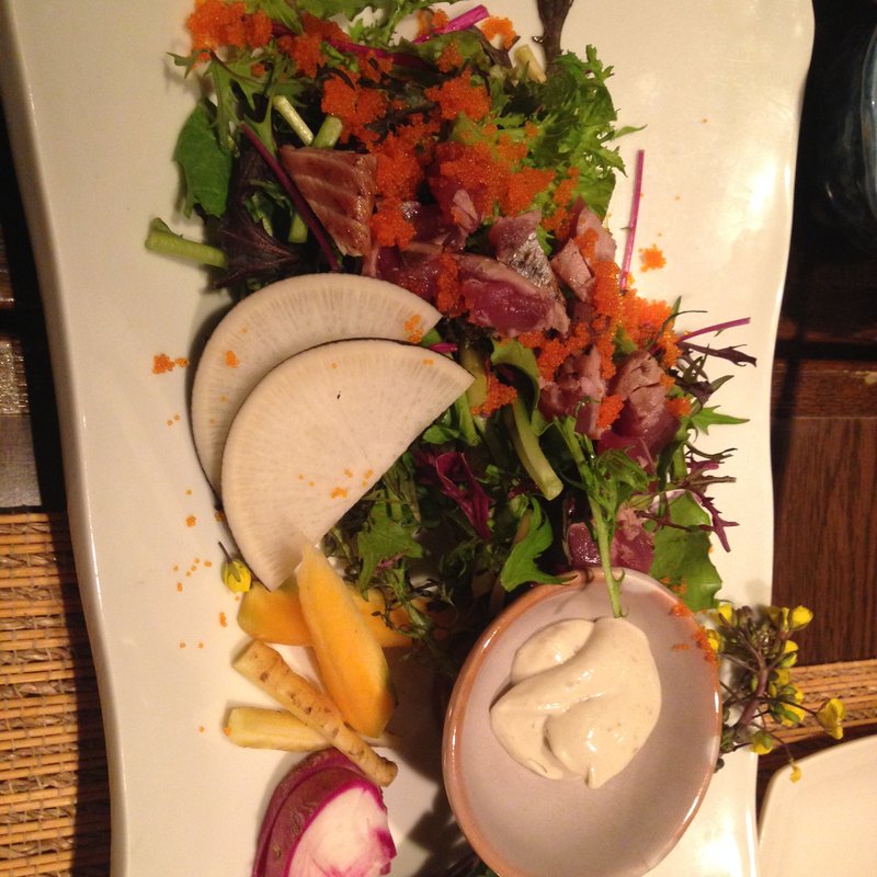 海の幸のサラダ　かに味噌マヨネーズ(牡蠣屋うらら飯田橋店)