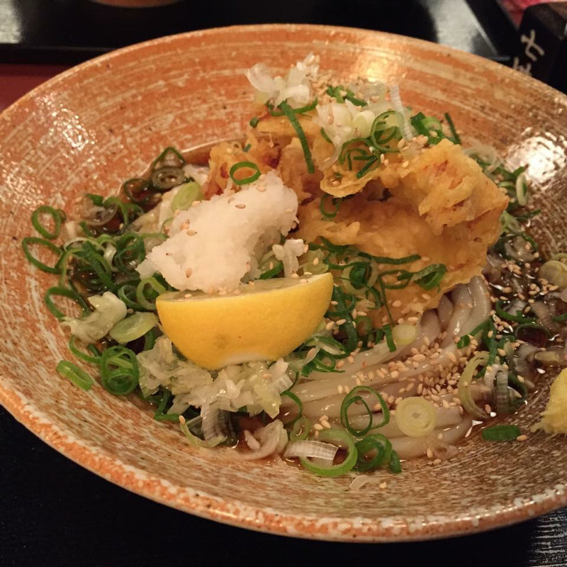 とり天ねぎまみれぶっかけ(うどんと天ぷら 山斗)