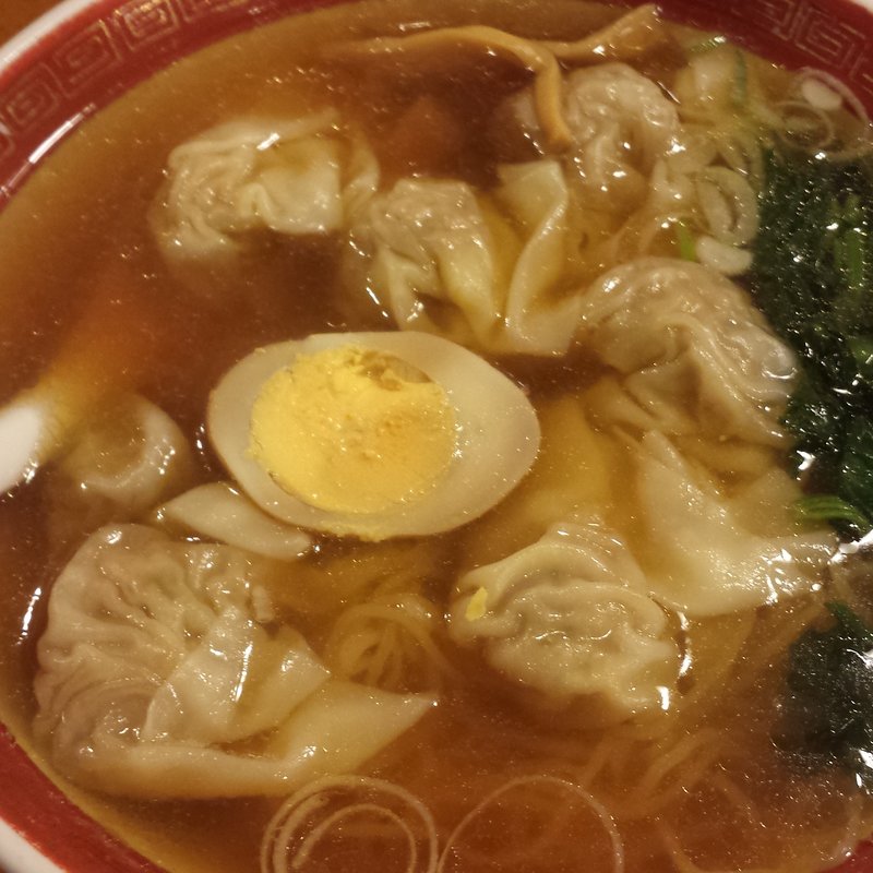 夕食雲呑麺(広州市場 五反田店)