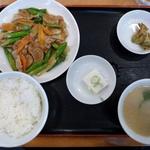 アスパラと豚肉のオイスターソース炒め定食(ラーメンパーク )
