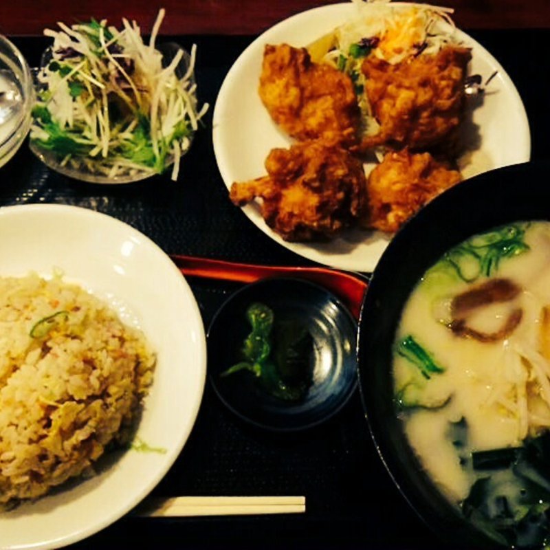 鶏の唐揚げ定食(嘉興飯店 )