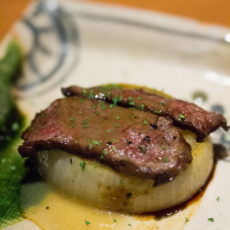 新たまねぎの牛肉添え(きんぼし 名駅キャッスルプラザ店)