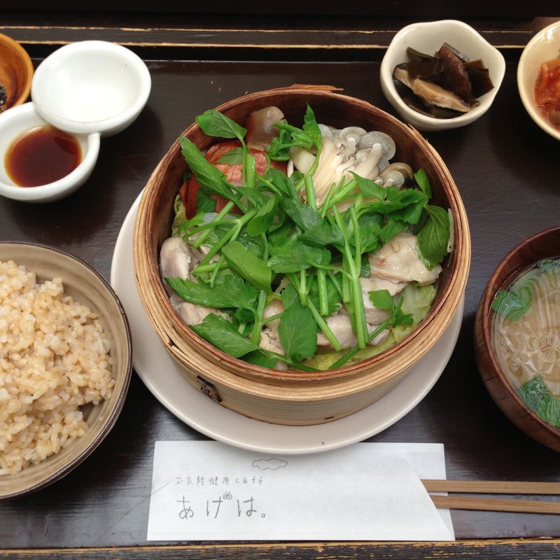 鶏肉せいろ蒸しランチセット(あげは)