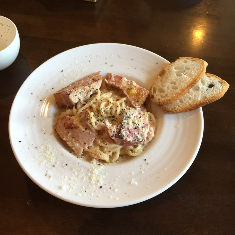フォアグラと厚切りベーコンのクリーム生パスタ(オードーカフェ （Ohdou Cafe）)