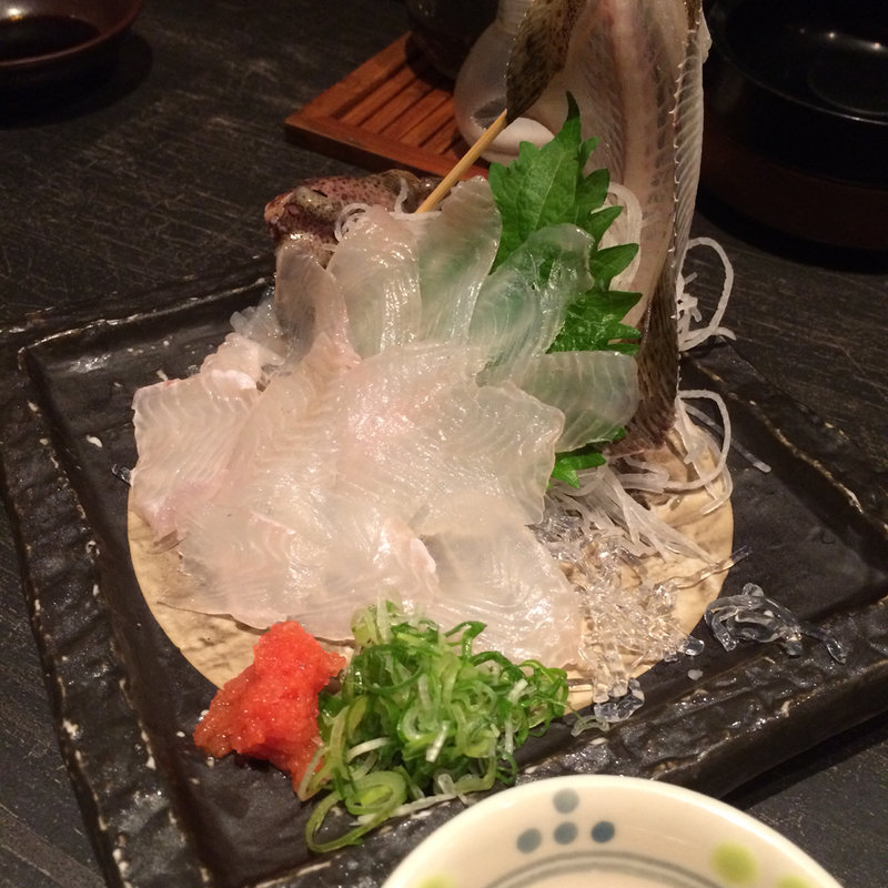 泉州目板カレイの姿造り(十六夜二丁目)