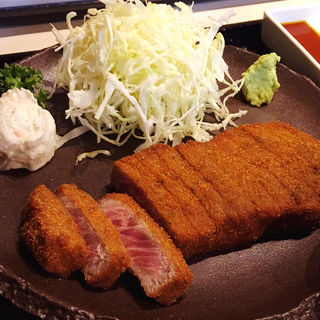 牛かつ麦飯定食(とろろ付き)(牛かつ いろは)