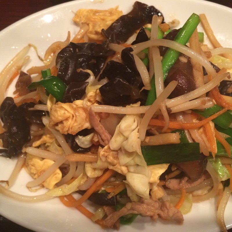 豚肉とキクラゲ玉子の炒め定食