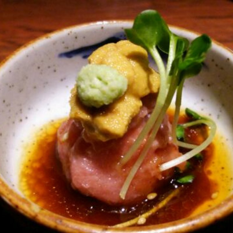 上トロゆっけ生うに乗せ(和食ダイニング 三浦三崎港 十代目彌左ヱ門 横浜クロスゲート店)