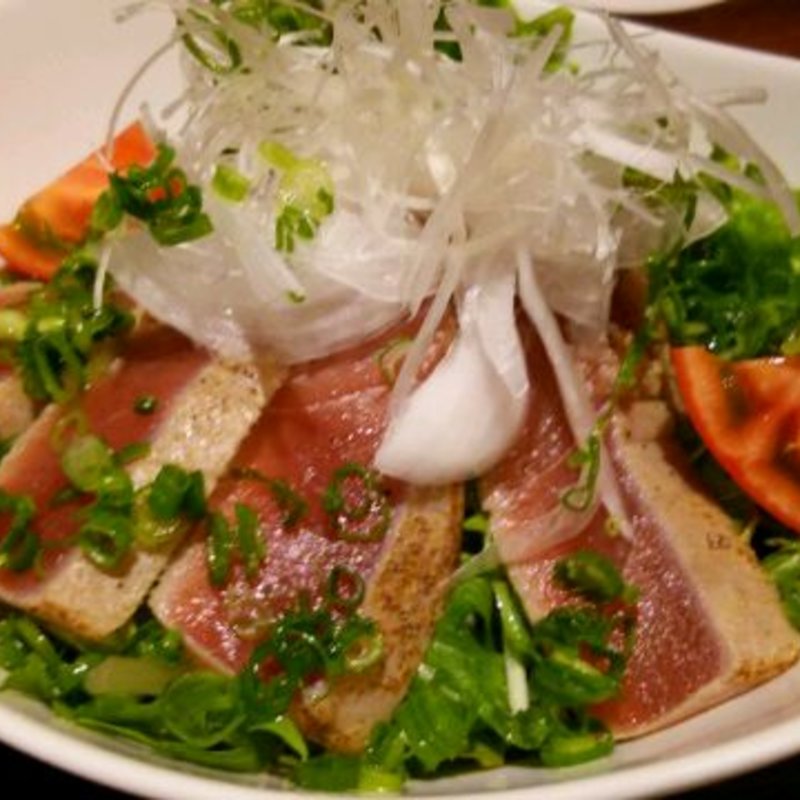 中トロステーキ葱まみれハーフ(和食ダイニング 三浦三崎港 十代目彌左ヱ門 横浜クロスゲート店)