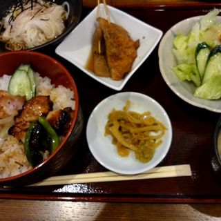 きじ丼とソーメンセットランチ(季節料理と静岡おでん しんば)