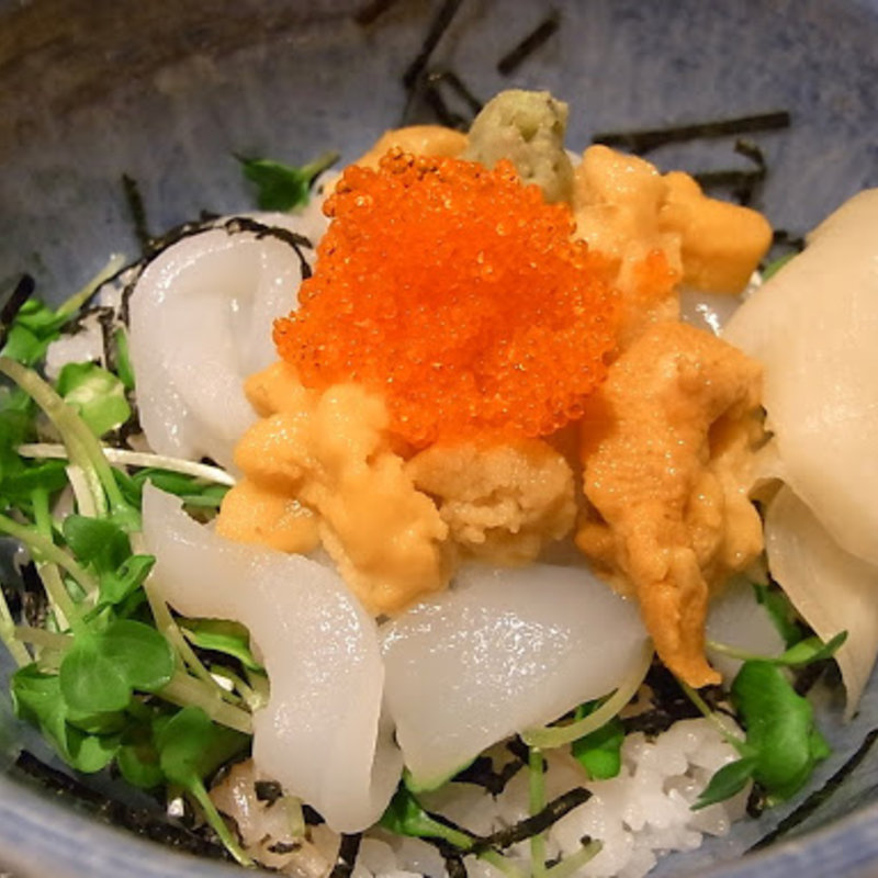 雲丹と烏賊の二色丼セット(藍 （あい）)