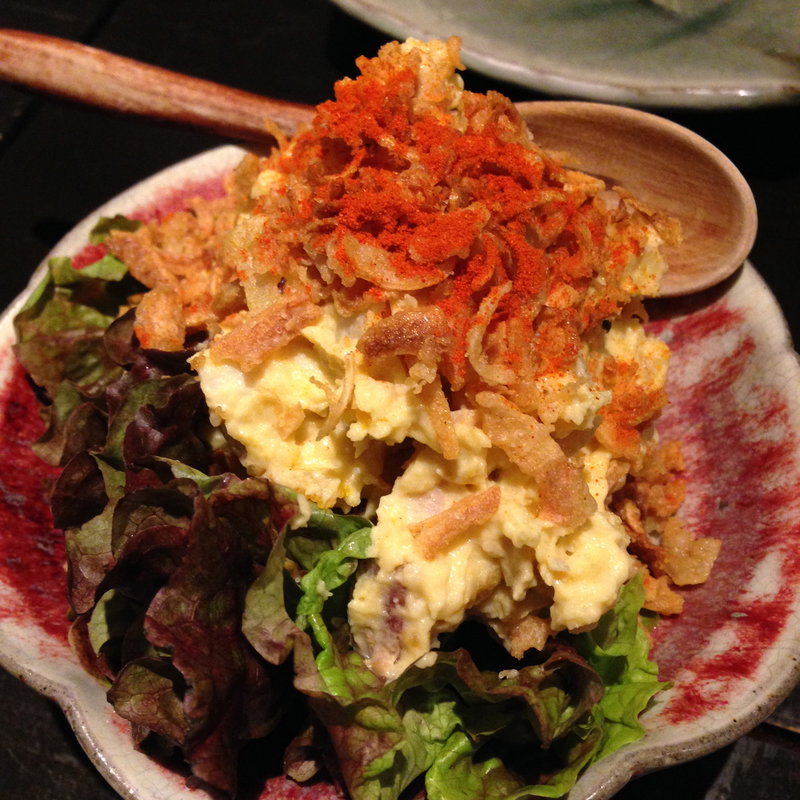 卵と焼豚たっぷりポテトサラダ(播州地酒ひの)