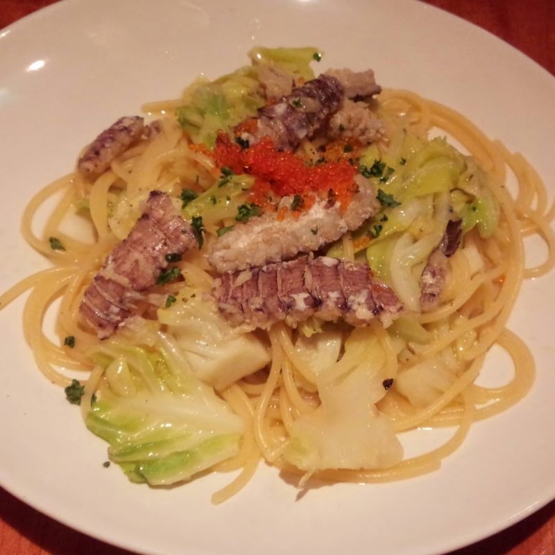 シャコと春キャベツの塩味スパゲティー(GON-PESCHE ゴンペスケ)