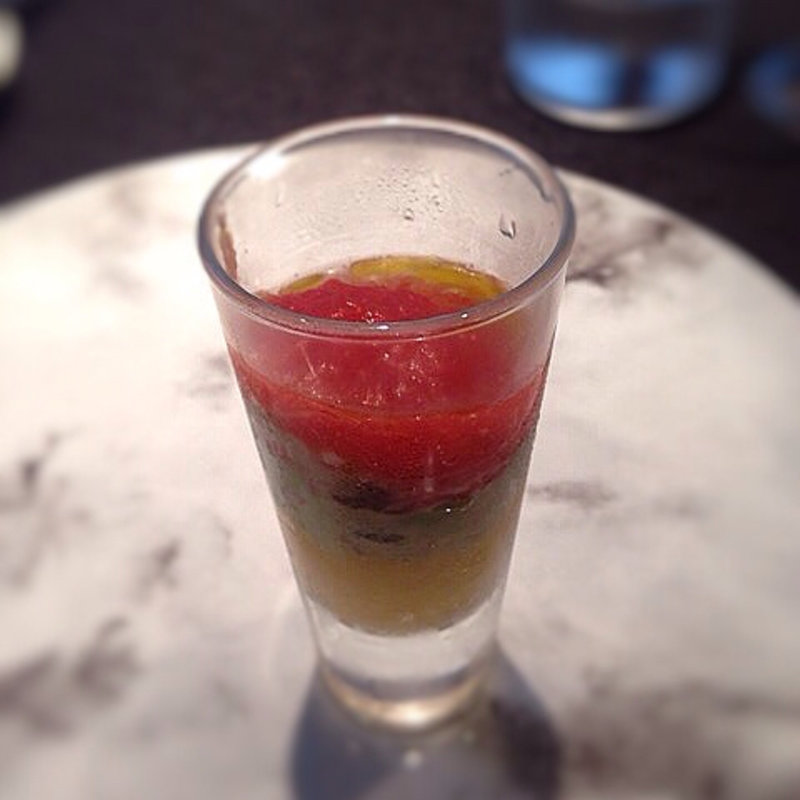 ランチコース カニとトマトとアボガドの冷製(ランス・ヤナギダテ)