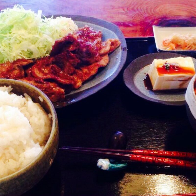 豚しょうが焼定食(あちこち山花 （さんか）)