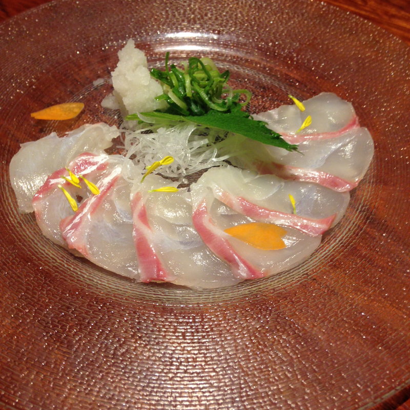 鯛の薄造り(飯家おかん ひま和り （ヒマワリ）)
