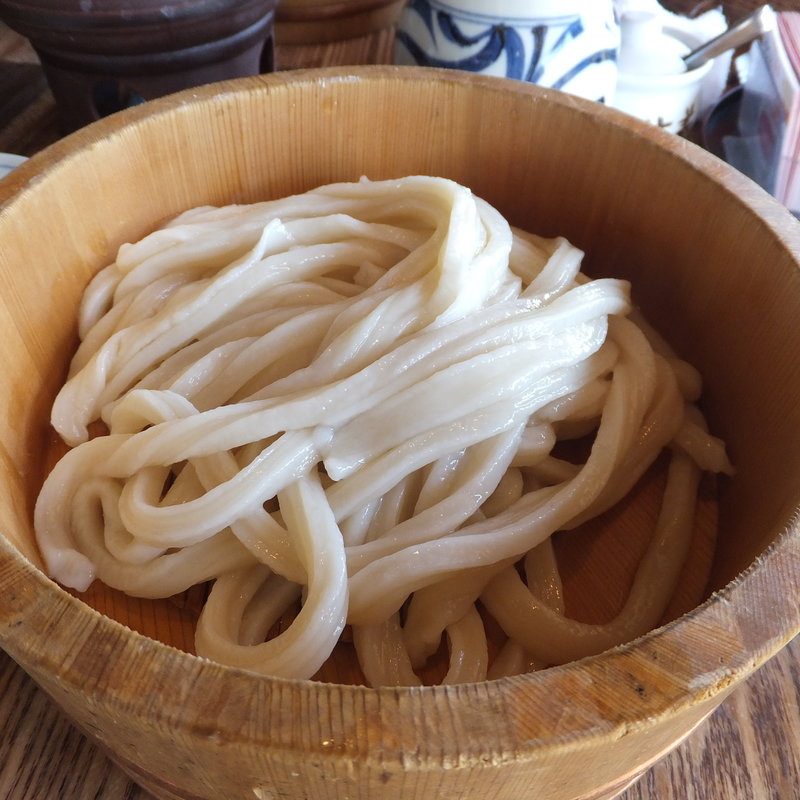 冷やしうどん(たらいうどん椛や （もみじや）)