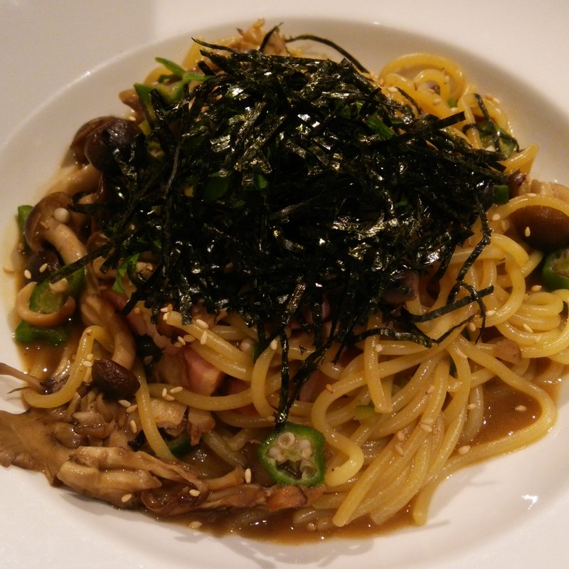 ベーコンときのこの和風スパゲティ(PASTINOVA シャポー市川店)