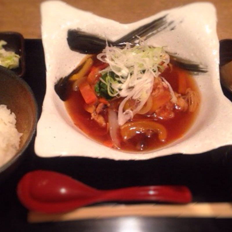 日替わりランチ 鶏唐揚げと野菜のあんかけ(いく昌 日本橋店)