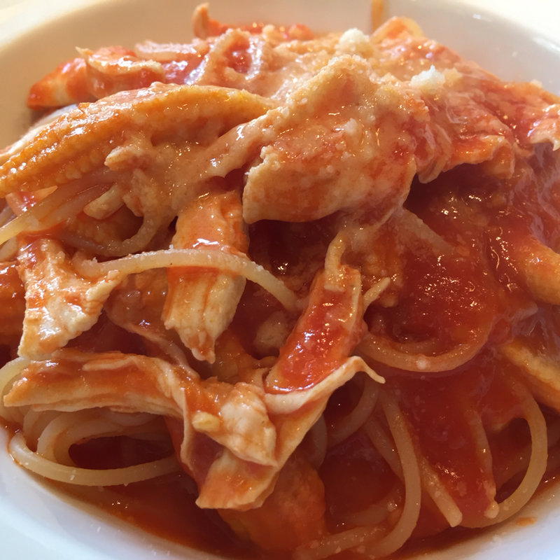 鶏肉とヤングコーンのトマトソース(トラットリアボッソ TRATTORIA BOSSO)