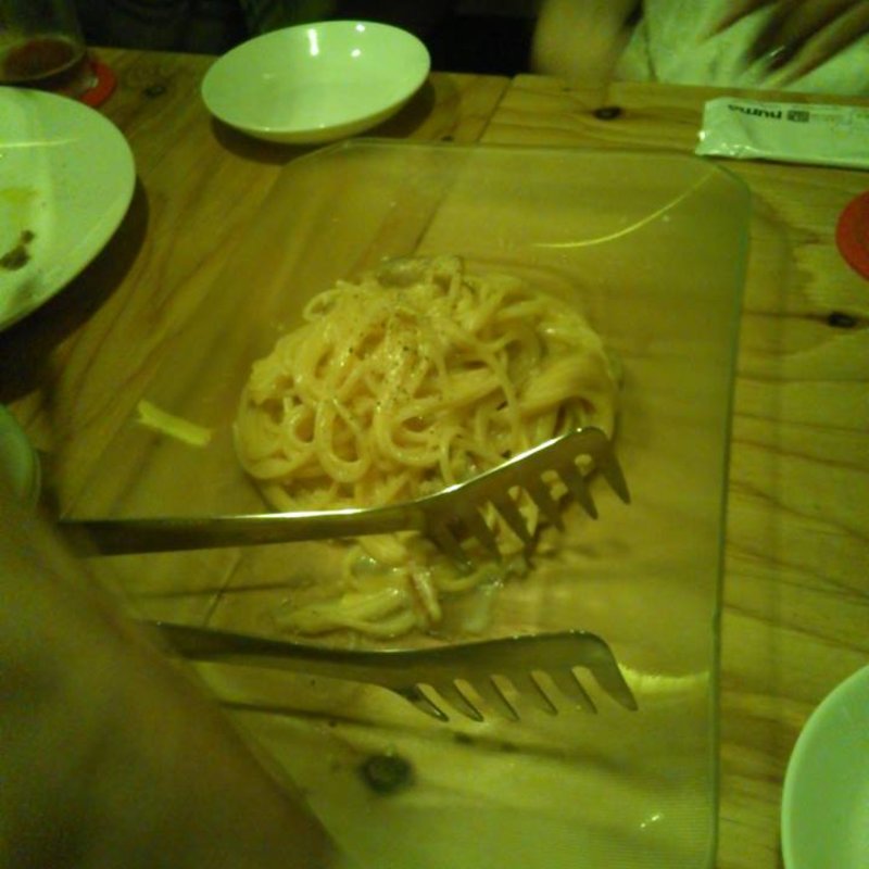 自家製ベーコンのカルボナーラ トリュフの香り(ダイニングバー"humo" sound by ghetto浅草橋)