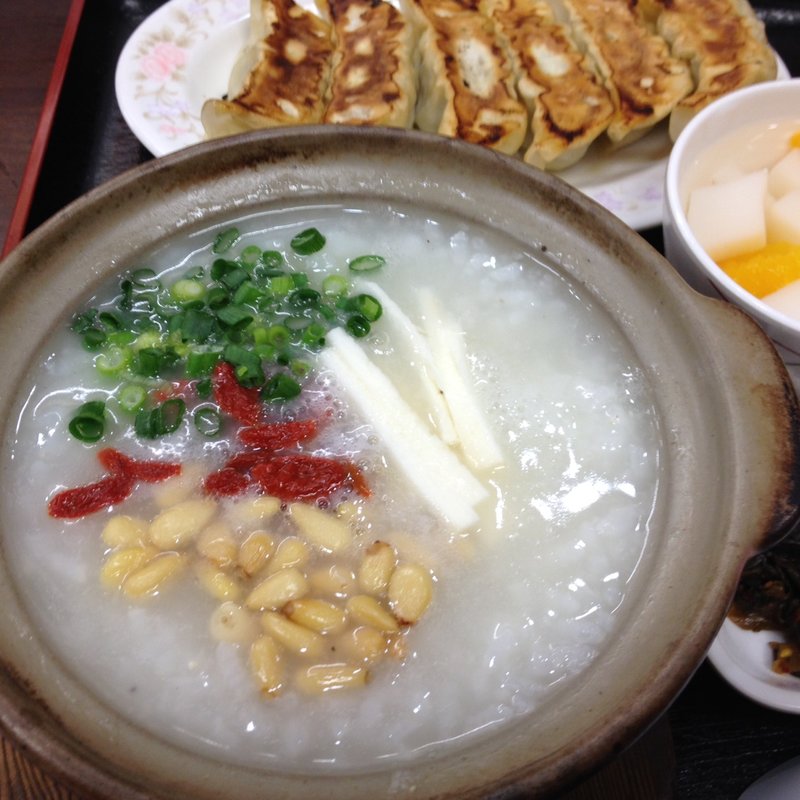 薬膳中国スタミナ粥セット(宇都宮餃子館　東武駅前店)