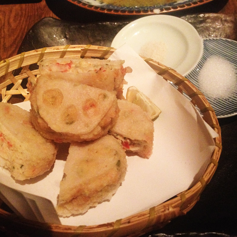 蓮根と蟹のはさみ揚げ(なっぱsun 蒲田店)