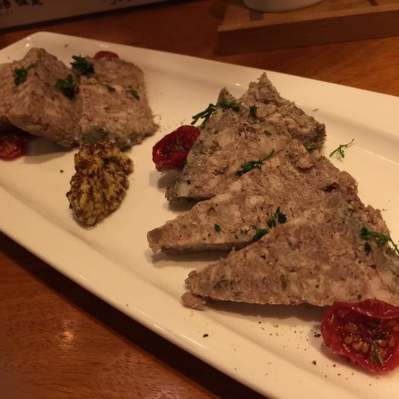 豚バラ肉と鶏レバーのリエット(新夜食堂 くわとろ )