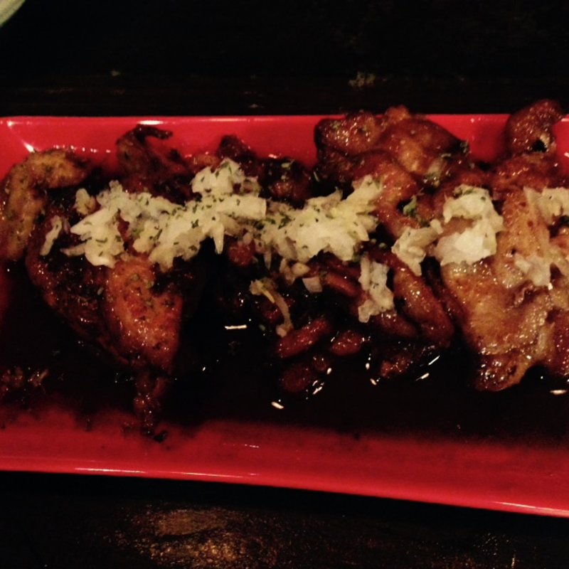 鳥の玉ねぎニンニク炒め(IBUKI -つけめんDINING)