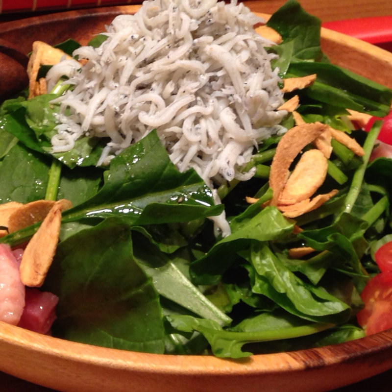 しらすとほうれん草のチョレギサラダ(DOG DEPT + CAFE 湘南江ノ島)