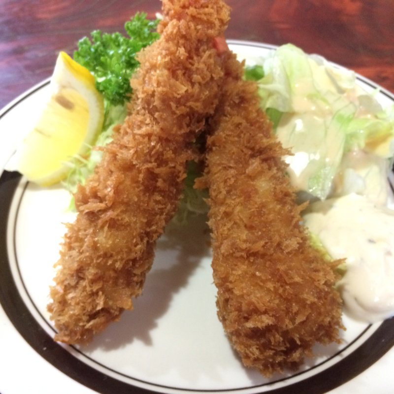 特大エビフライ定食 二本付き(食事処かしわくら )