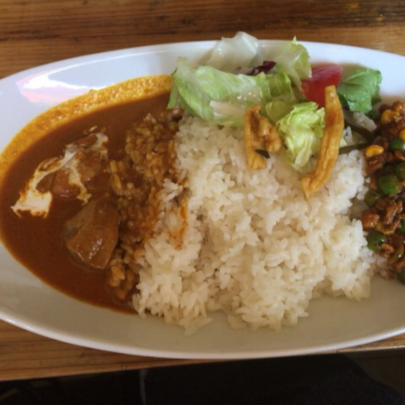 バターチキンカレー+キーマカレー（S）(GHEE （ギー）)