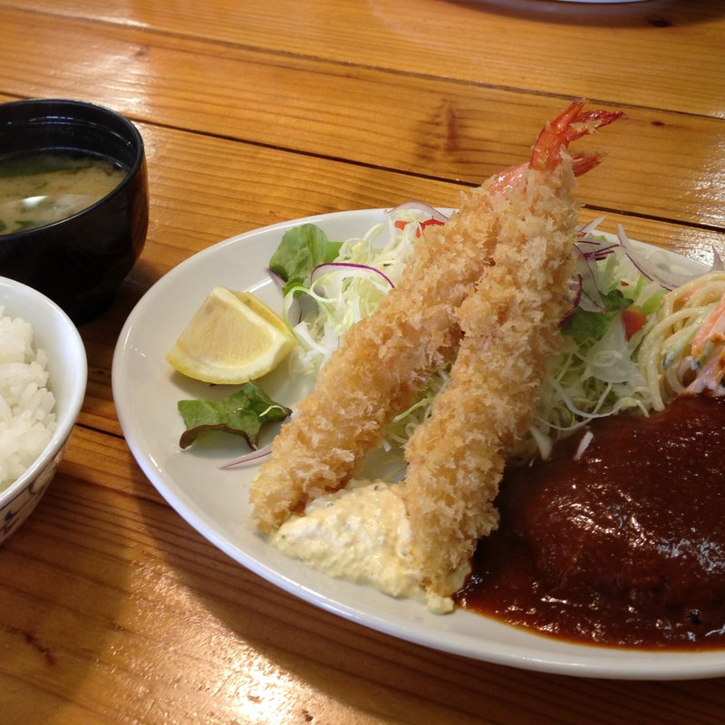 エビフライ・ハンバーグ(伊藤グリル)