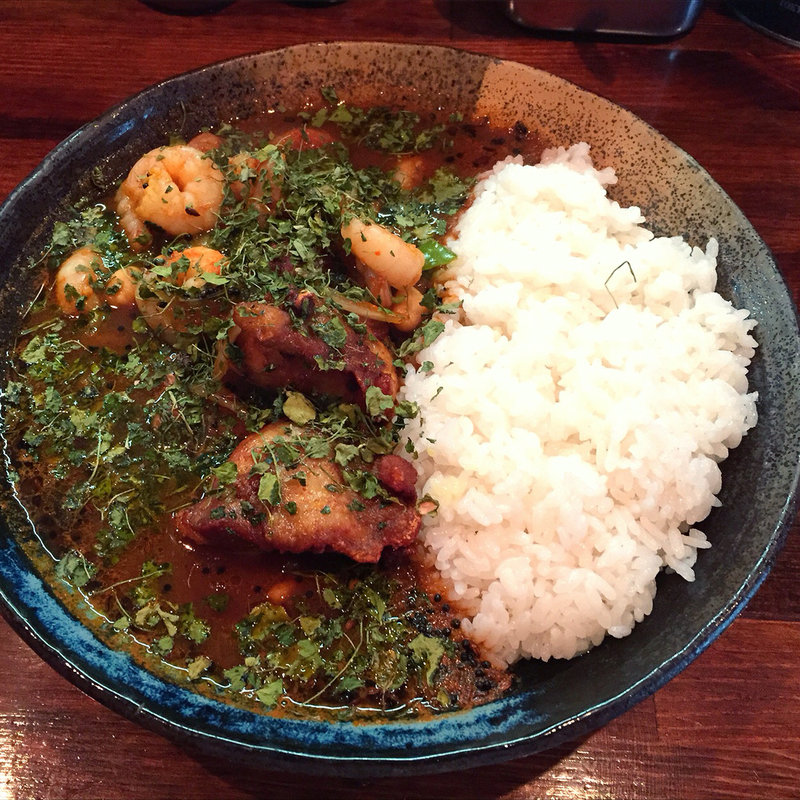 インド風カレー  チキン＋エビ ルー増し(カレーノトリコ )