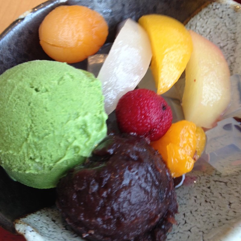 抹茶フルーツあんみつ(レストランよよぎ)