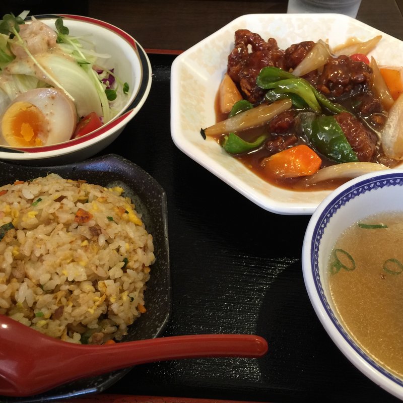 酢豚+ﾔｷﾒｼｾｯﾄ(三笠)