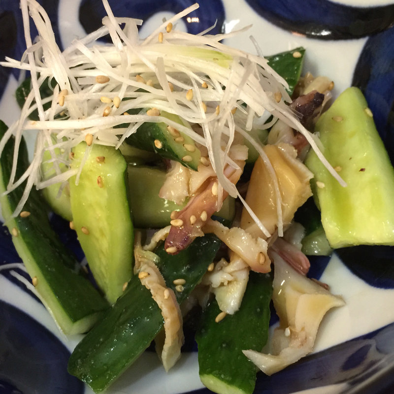 たたききゅうりのごま塩ダレあえ(すしざんまい 東新宿店)