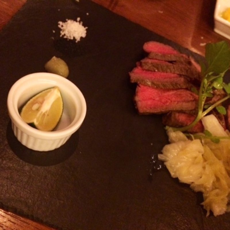 35日熟成 黒毛和牛 ランプ炭火焼き(ボノ・ワインと熟成肉のイタリアン)