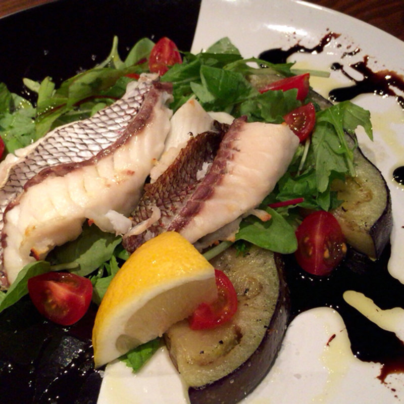 金目鯛と賀茂茄子の炭火焼き(輪だち )