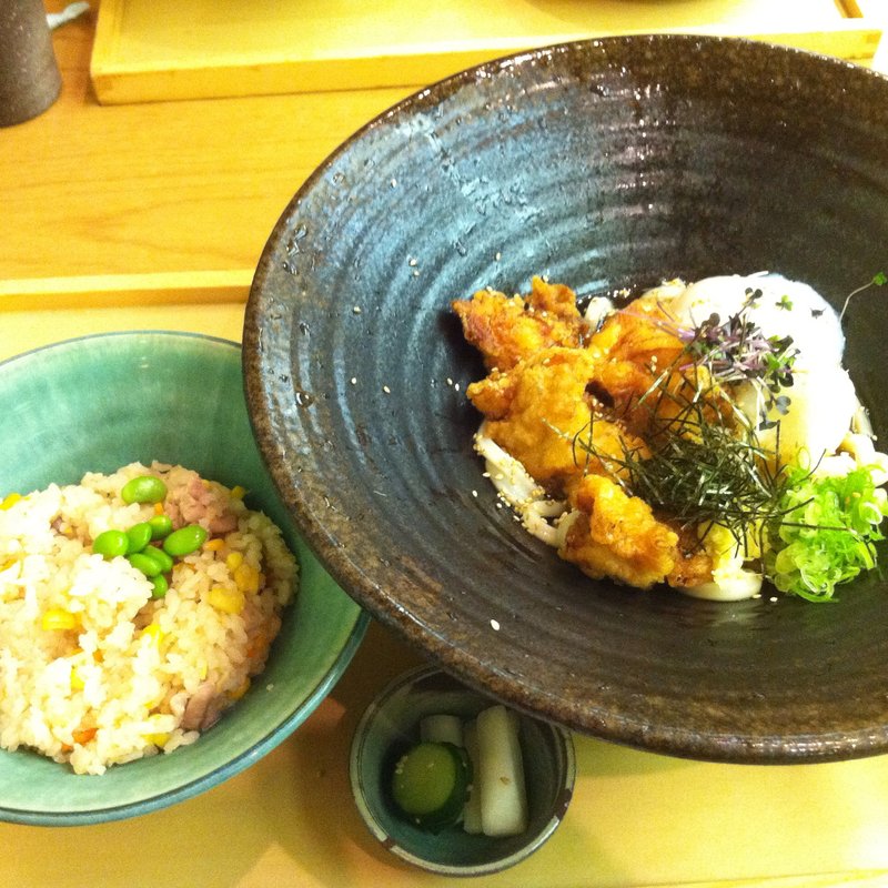 とり天ぶっかけ膳(麺匠の心つくし つるとんたん 北新地店)