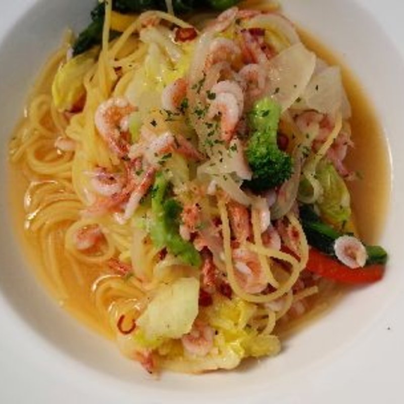 桜エビと春野菜のペペロンチーノ(ボスケット （Ｂｏｓｃｈｅｔｔｏ）)